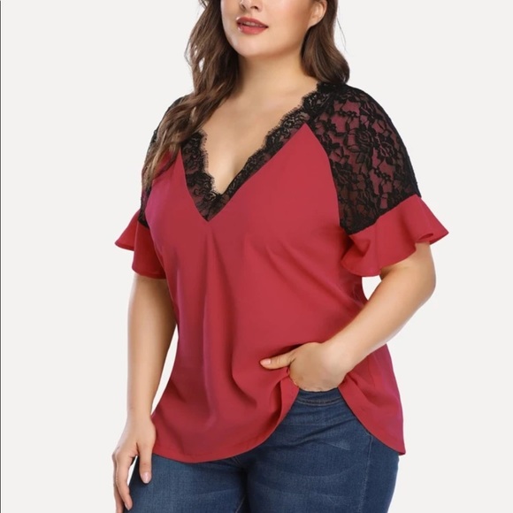 Plus size lace detail blouse - Picture 3 of 7